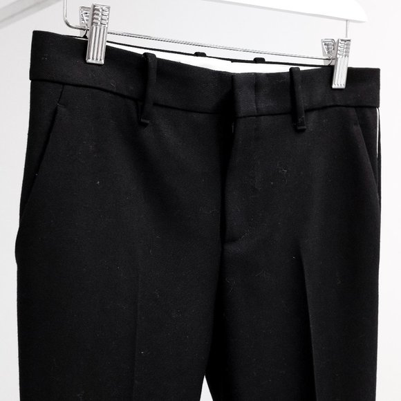 Gucci Black Wool Pants w/ White Stripe - Picture 3 of 13